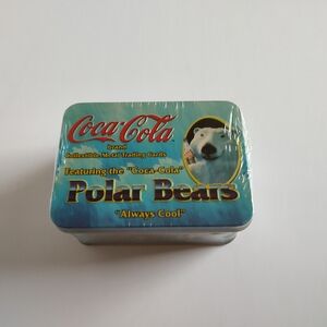 Coca Cola Polar Bears Collectible Tin - Blue and Red